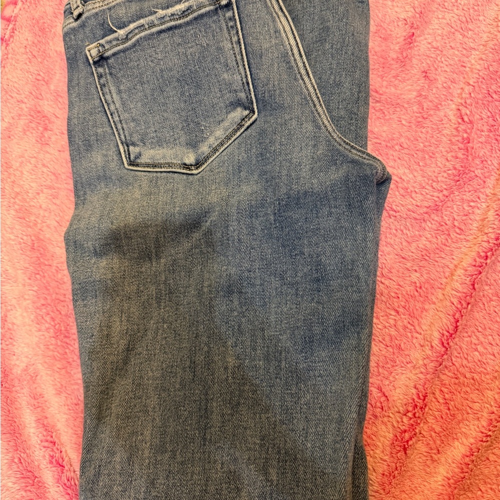 Flying Monkey Mid-Rise Flare Jeans in Blue